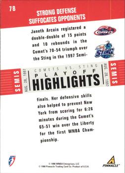 1998 Pinnacle WNBA - Court Collection #78 Janeth Arcain Back