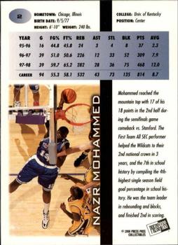 1998 Press Pass - In The Zone #2 Nazr Mohammed Back