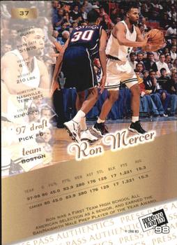 1998 Press Pass Authentics - Hang Time #37 Ron Mercer Back