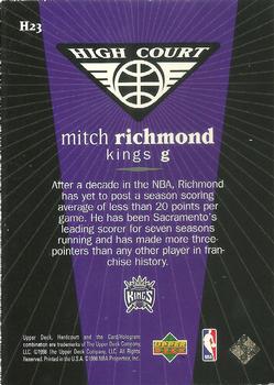 1998 Upper Deck Hardcourt - High Court #H23 Mitch Richmond Back