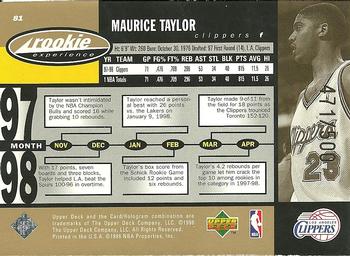 1998 Upper Deck Hardcourt - Home Court Advantage Plus #81 Maurice Taylor Back