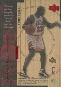 1998 Upper Deck Hardcourt - Jordan Holding Court Red #J4 Scottie Pippen / Michael Jordan Back