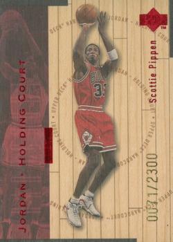 1998 Upper Deck Hardcourt - Jordan Holding Court Red #J4 Scottie Pippen / Michael Jordan Front