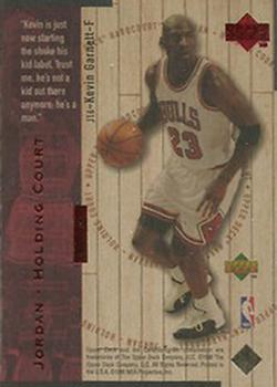 1998 Upper Deck Hardcourt - Jordan Holding Court Red #J16 Kevin Garnett / Michael Jordan Back