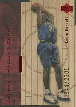 1998 Upper Deck Hardcourt - Jordan Holding Court Red #J16 Kevin Garnett / Michael Jordan Front