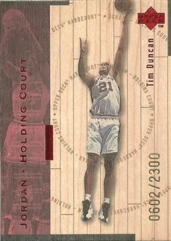 1998 Upper Deck Hardcourt - Jordan Holding Court Red #J24 Tim Duncan / Michael Jordan Front