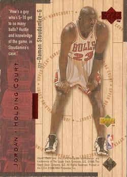 1998 Upper Deck Hardcourt - Jordan Holding Court Red #J22 Damon Stoudamire / Michael Jordan Back