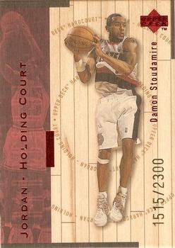 1998 Upper Deck Hardcourt - Jordan Holding Court Red #J22 Damon Stoudamire / Michael Jordan Front