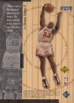 1998 Upper Deck Hardcourt - Jordan Holding Court Silver #J5 Shawn Kemp / Michael Jordan Back
