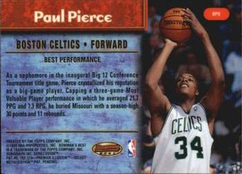 1998-99 Bowman's Best - Performers #BP9 Paul Pierce Back