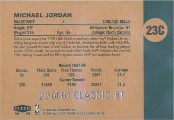 1998-99 Fleer Tradition - Classic '61 #23C Michael Jordan Back