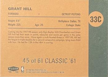 1998-99 Fleer Tradition - Classic '61 #33C Grant Hill Back