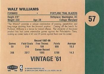 1998-99 Fleer Tradition - Vintage '61 #57 Walt Williams Back