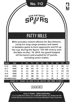 2020-21 Hoops - Teal Explosion #112 Patty Mills Back