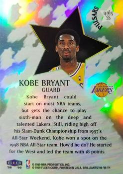 1998-99 Fleer Brilliants - Shining Stars Pulsars #14 SS Kobe Bryant Back