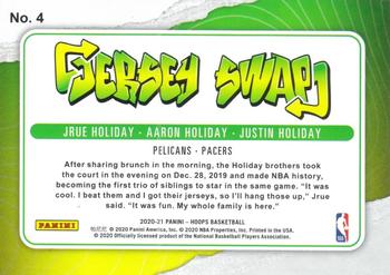 2020-21 Hoops - Jersey Swap #4 Aaron Holiday / Jrue Holiday / Justin Holiday Back