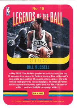 2020-21 Hoops - Legends of the Ball #15 Bill Russell Back
