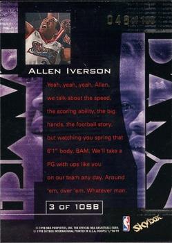 1998-99 Hoops - Slam Bams #3 SB Allen Iverson Back