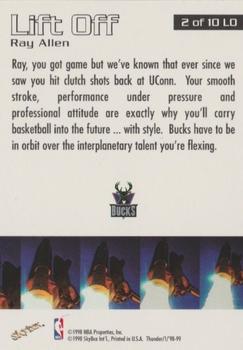 1998-99 SkyBox Thunder - Lift Off #2 LO Ray Allen Back
