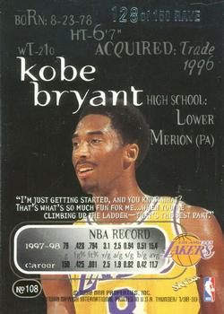 1998-99 SkyBox Thunder - Rave #108 Kobe Bryant Back