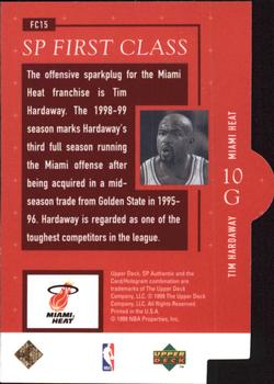 1998-99 SP Authentic - First Class #FC15 Tim Hardaway Back