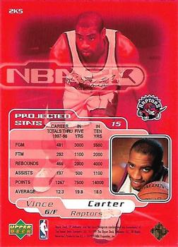 1998-99 SP Authentic - NBA 2K #2K5 Vince Carter Back