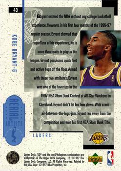 1996-97 Upper Deck UD3 #43 Kobe Bryant Back