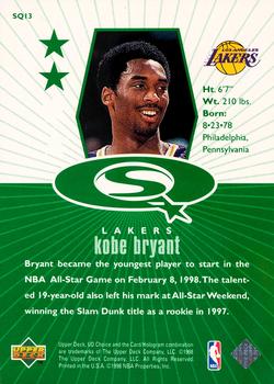 1998-99 UD Choice - StarQuest Green #SQ13 Kobe Bryant Back