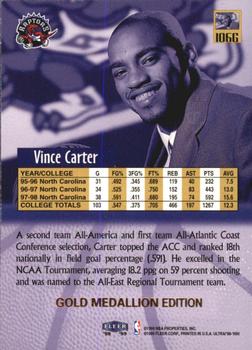1998-99 Ultra - Gold Medallion #106G Vince Carter Back