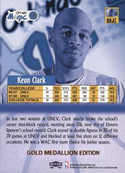 1998-99 Ultra - Gold Medallion #116G Keon Clark Back