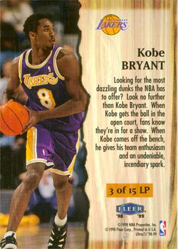 1998-99 Ultra - Leading Performers #3 Kobe Bryant Back