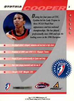 1997 Pinnacle Inside WNBA #2 Cynthia Cooper Back