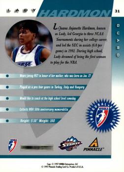 1997 Pinnacle Inside WNBA #31 Lady Hardmon Back