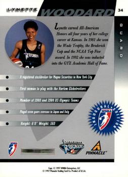 1997 Pinnacle Inside WNBA #34 Lynette Woodard Back