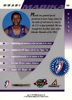 1997 Pinnacle Inside WNBA #50 Mwadi Mabika Back