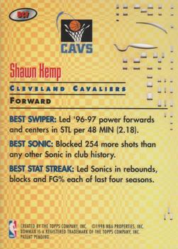 1997-98 Bowman's Best - Best Cuts #BC7 Shawn Kemp Back