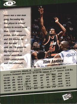 1999 Press Pass - Torquers #19 Tim James Back