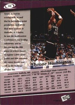 1999 Press Pass - Torquers #33 Tyrone Washington Back
