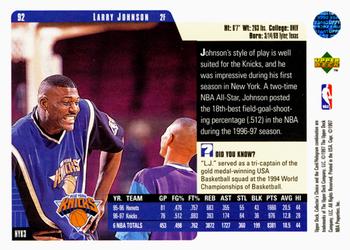 1997-98 Collector's Choice #92 Larry Johnson Back