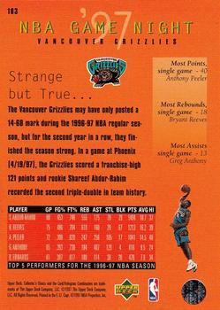 1997-98 Collector's Choice #183 Vancouver Grizzlies Back