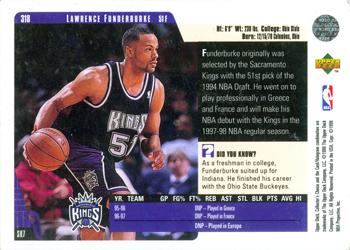 1997-98 Collector's Choice #318 Lawrence Funderburke Back