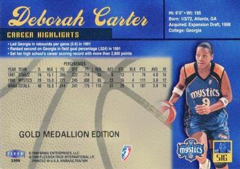 1999 Ultra WNBA - Gold Medallion #51G Deborah Carter Back