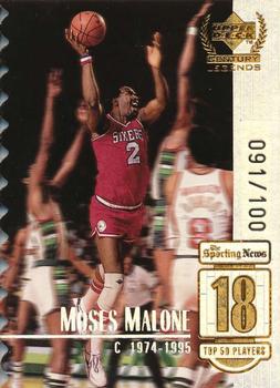 1998-99 Upper Deck Century Legends - Century Collection #18 Moses Malone Front
