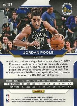 2020-21 Panini Prizm #147 Jordan Poole Back