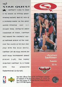 1997-98 Collector's Choice - StarQuest #SQ3 Christian Laettner Back
