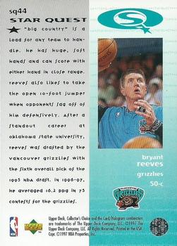 1997-98 Collector's Choice - StarQuest #SQ44 Bryant Reeves Back