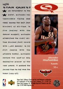 1997-98 Collector's Choice - StarQuest #SQ56 Dikembe Mutombo Back