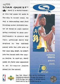 1997-98 Collector's Choice - StarQuest #SQ106 Antonio Davis Back