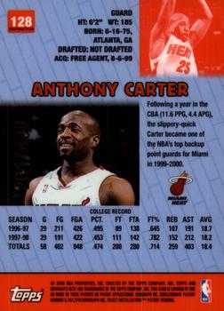 1999-00 Bowman's Best - Refractors #128 Anthony Carter Back