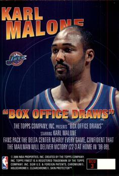 1999-00 Finest - Box Office Draws #BOD3 Karl Malone Back